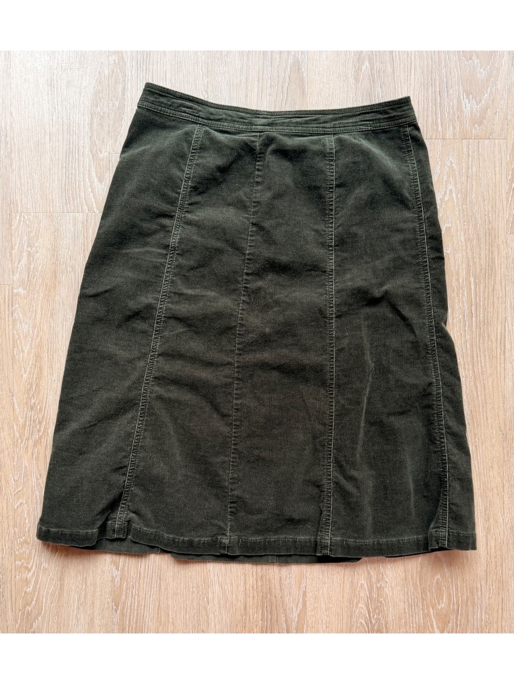Olive Green Corduroy A-Line Skirt Size 10